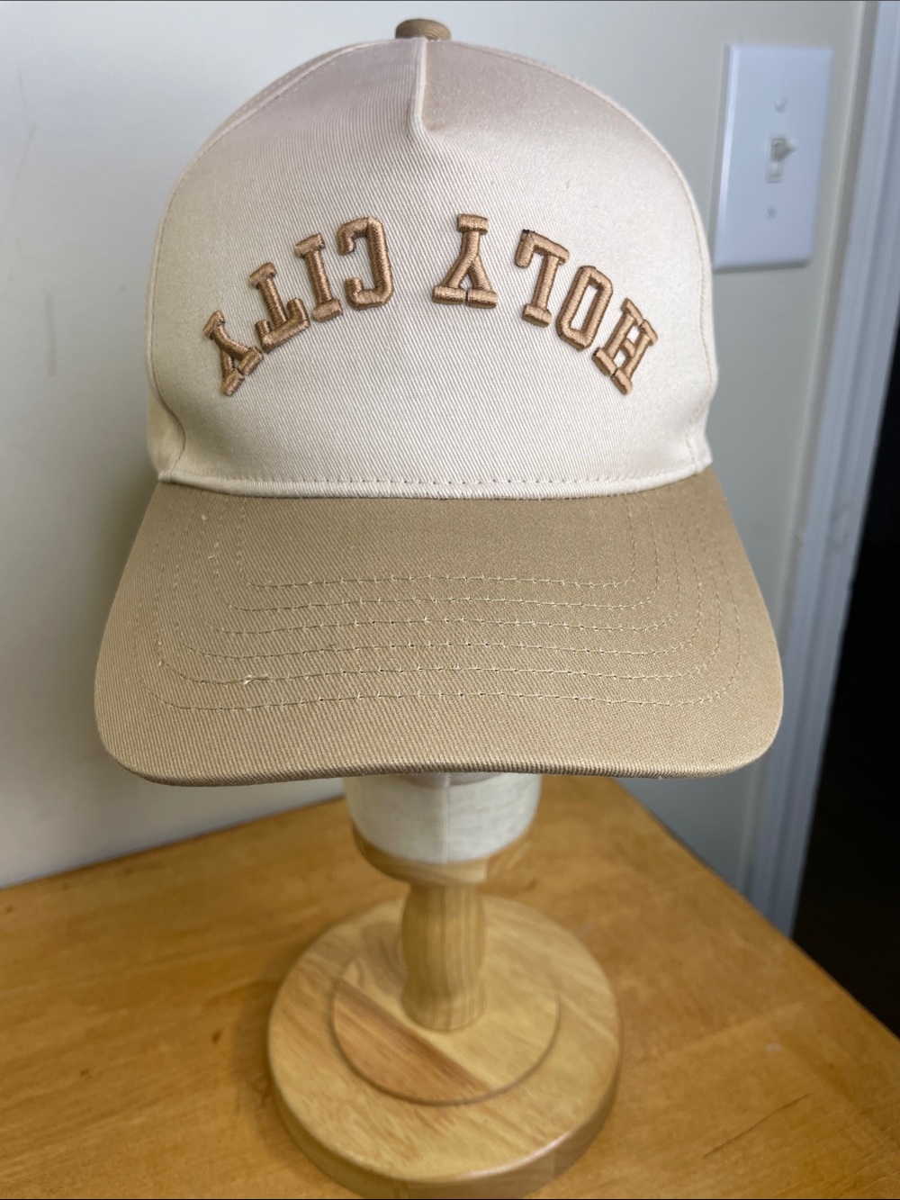 Beige Two-Tone 'Holy City' Baseball Cap